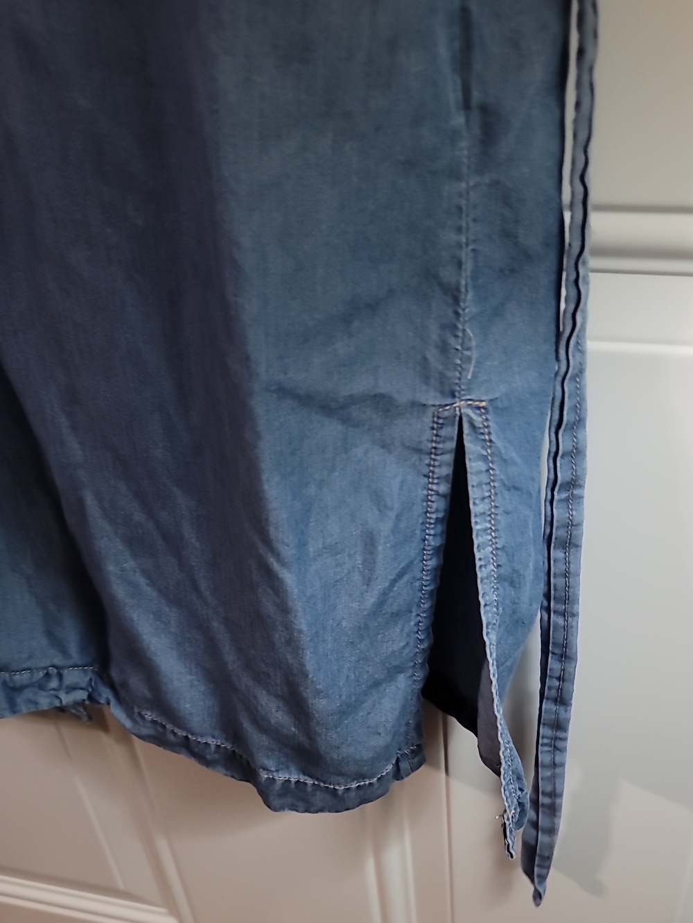 Denim Color Long Duster - Picture 10 of 11